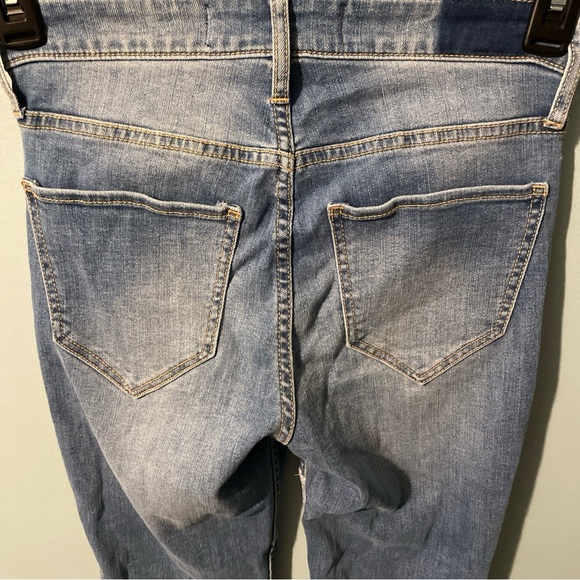 Hollister Patchwork Flare Jeans - Blue good condition 7/10 - Picture 7 of 9